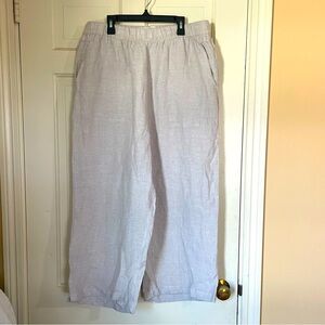 Cynthia Rowley Linen Pants Womens Size XL Beige Wide Leg Casual  Tan
